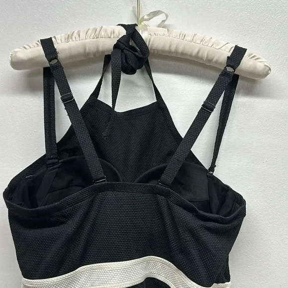 Torrid Swim Suit One Piece Textured High Neck Convertible Straps Black Large - Picture 4 of 11